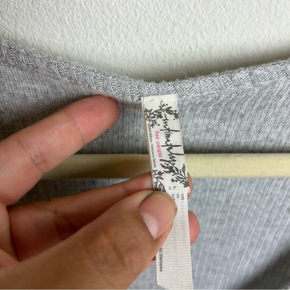 Intimately Free People long sleeve soft ribbed Heather gray bodysuit size: S - Picture 7 of 11